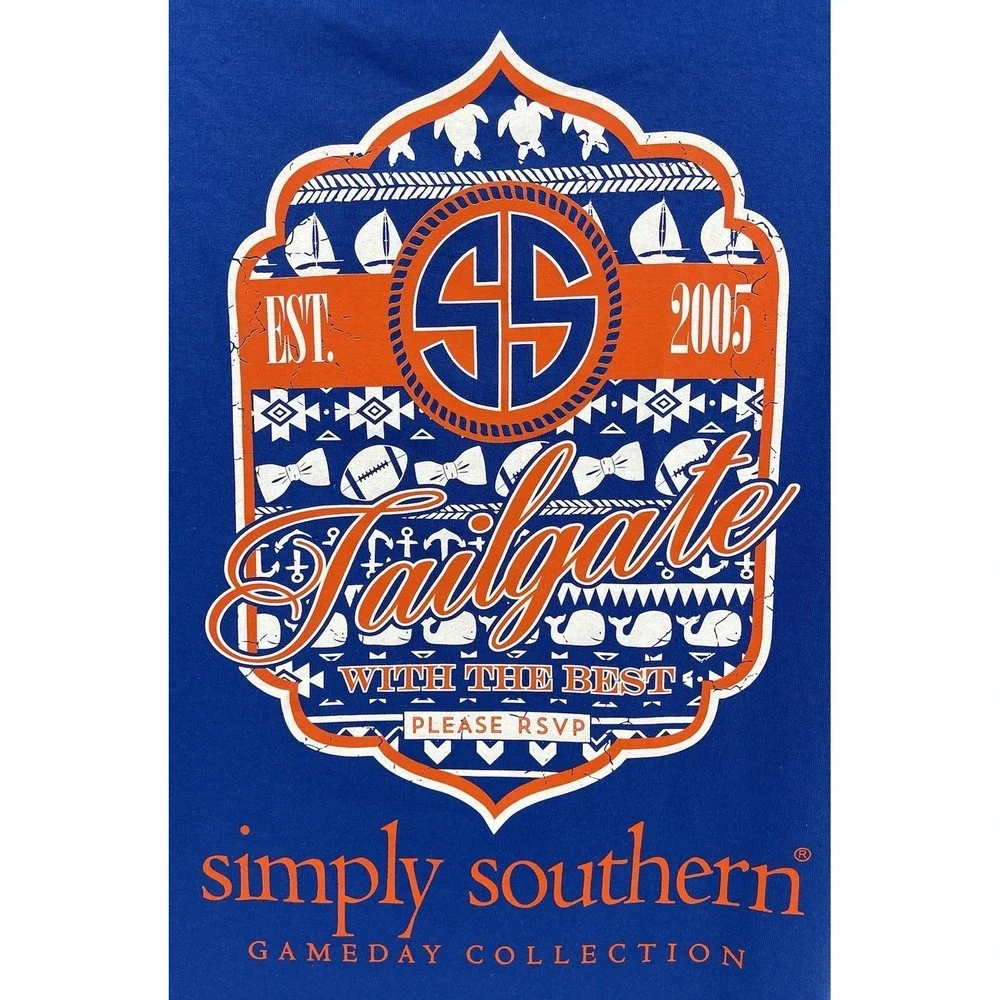NWT Simply Southern Royal Tailgate w/ The Best Cotton Tee Size Gators Medium